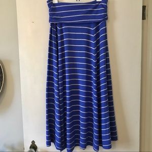 Gap Striped Foldover Maxi Skirt Blue/Purple, Size M